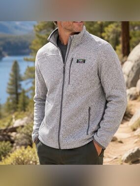 L.L. Bean Heather Gray Full-Zip Performance Fleece Jacket